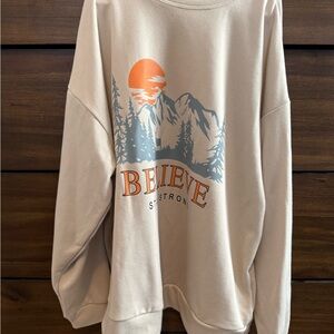 Beige Graphic Sweatshirt